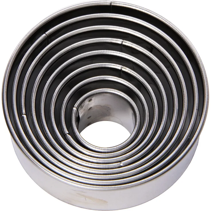 Gobel 880101 Box von 8 Ausstecher Rund Uni Edelstahl
