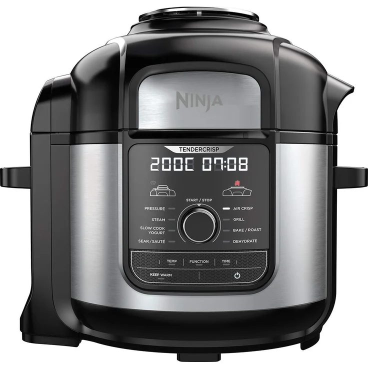 Ninja OP500EU Multi Cooker Multikocher, Brushed Stainless Ceramic Coated Cooking Pots-Plastic, Steel-Black – Bild 1