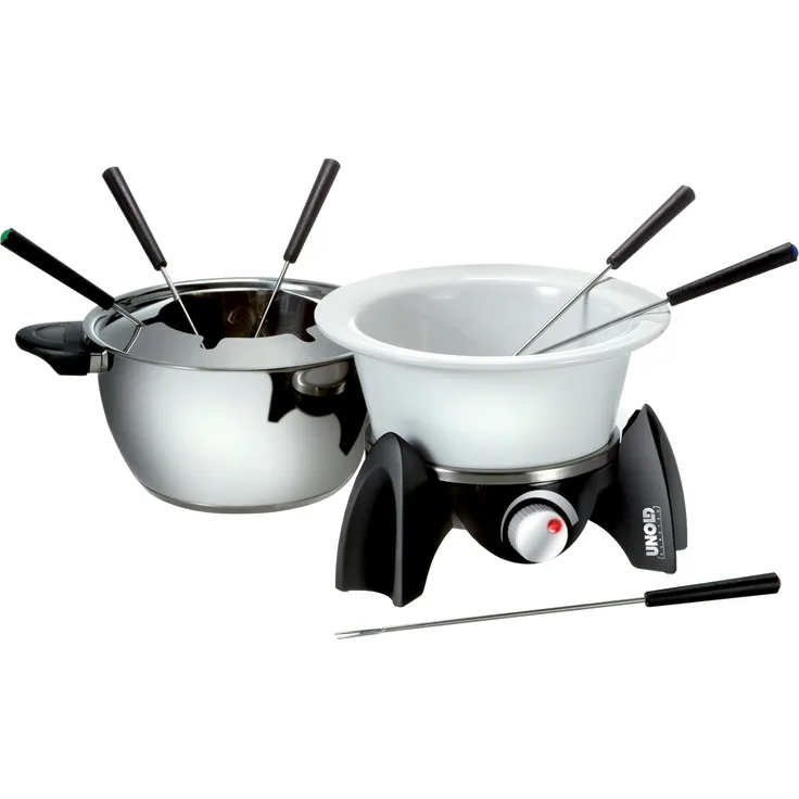 Unold 48615 Fondue-Set, 6 Fonduegabeln, 500 Watt