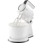Grundig HM 6860 Handmixer mit 4l Rührschüssel, 4 Stufen, 425 W, Weiß-Schwarz