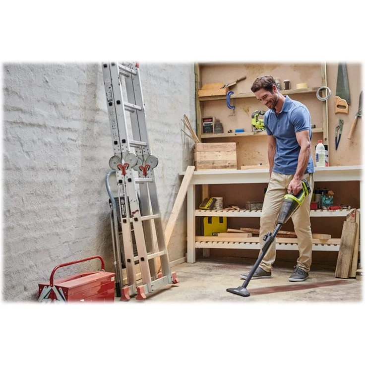 Ryobi R18HV-0 Akku-Handsauger 18V, Trockensauger mit arretierbarem Schalter für Dauerbetrieb, Schneller Filterwechsel, inkl. Fugendüse mit Bürstenaufsatz, GripZone, ohne Akku & Ladegerät – Bild 4