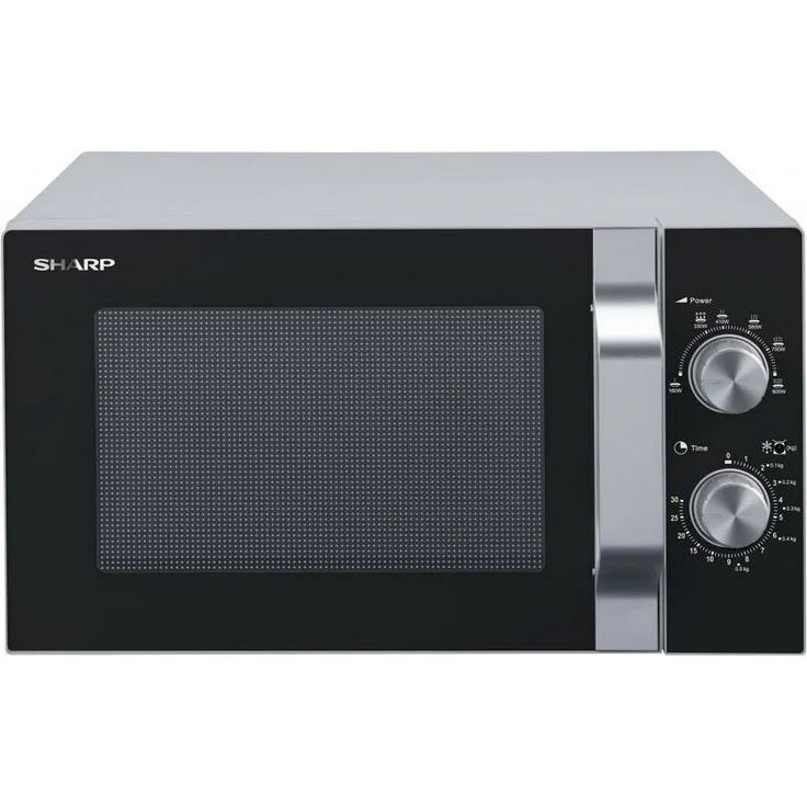 Sharp R204SA Mikrowelle, Standgerät, silber, 800 Watt, 20 Liter Garraum, 5 Leistungsstufen, Timer bis 30 Min. – Bild 1