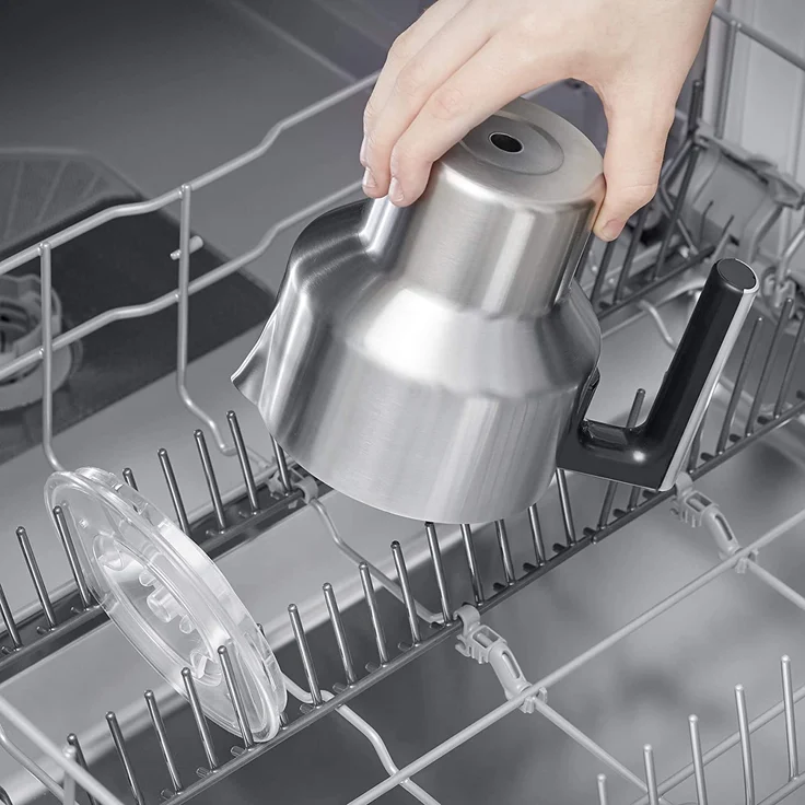 Severin SM 3586 Induktions-Milchaufschäumer Spuma 700, 500 W, ca. 0,7L, 360°-LED Leuchtring, einstellbare Temperatur, Schokoladenfunktion, spülmaschinengeeigneter Milchbehälter, edelstahl gebürstet, matt schwarz – Bild 8