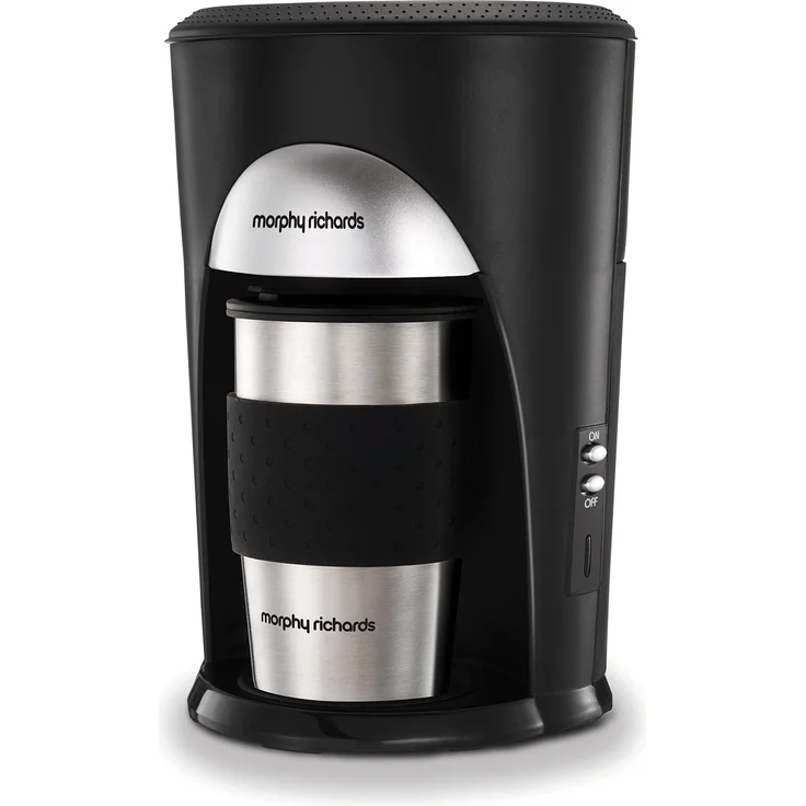 Morphy Richards 162740 Schwarz und gebürsteter Edelstahl Coffee-to-Go Filterkaffeemaschine Kaffeemaschine, 300 ml – Bild 1