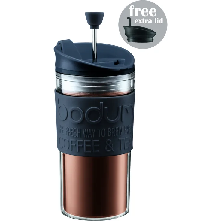 Bodum K11102-01 Travel Press Set Kaffeebereiter mit extra Trinkaufsatz, 0.35 l