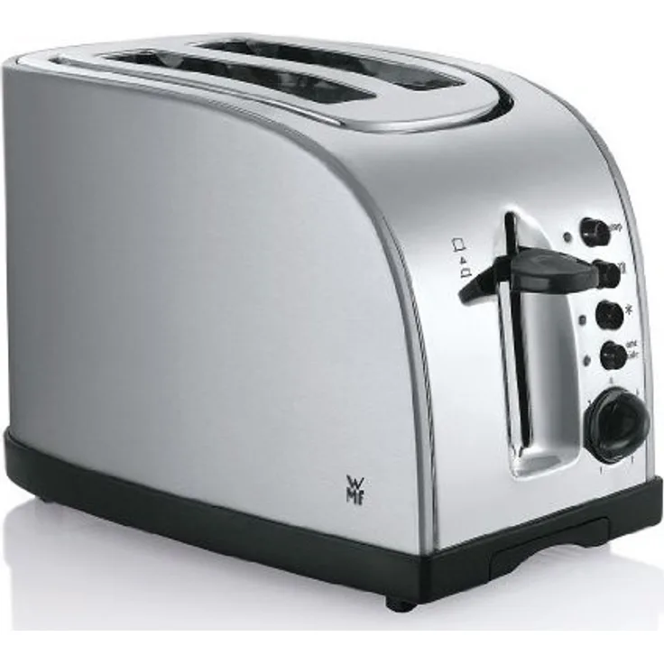 WMF Stelio Toaster Edelstahl, Doppelschlitz-Toaster mit Brötchenaufsatz, 980 W, 7 Bräunungsstufen, Bagel-Funktion, Überhitzungsschutz, edelstahl matt