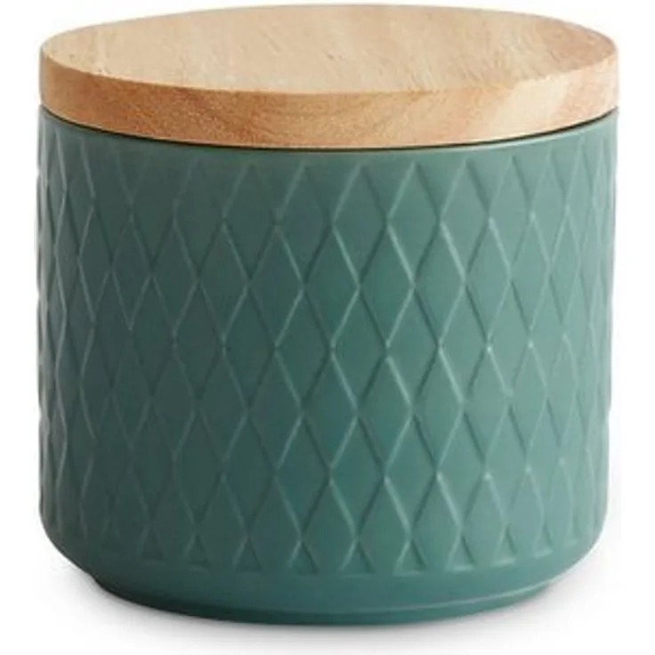 Springlane Aufbewahrungsdose Mint, Keramik, Kautschukholz, Silikon, 0,38L, 10,1 x 9,3 cm, mint