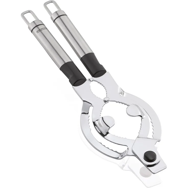 Leifheit Deckelöffner ProLine-Serie, für Gläser oder Flaschen, Flaschenöffner aus hochwertigem Edelstahl, inklusive leicht bedienbaren Kapselheber und praktischer Aufhängeöse, Gläseröffner, silber