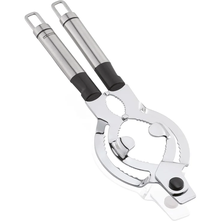 Leifheit Deckelöffner ProLine-Serie, für Gläser oder Flaschen, Flaschenöffner aus hochwertigem Edelstahl, inklusive leicht bedienbaren Kapselheber und praktischer Aufhängeöse, Gläseröffner, silber