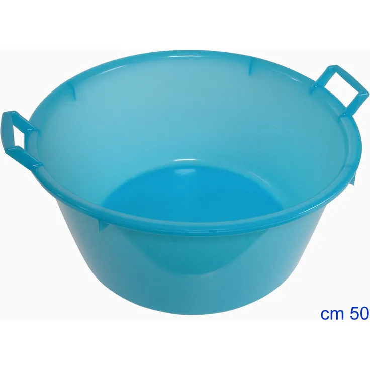 Stefanplast Rundes Waschbecken, Polyethylen, 10 l, Neutralblau, Plastik, Neutral-Pale Blue, 30 l