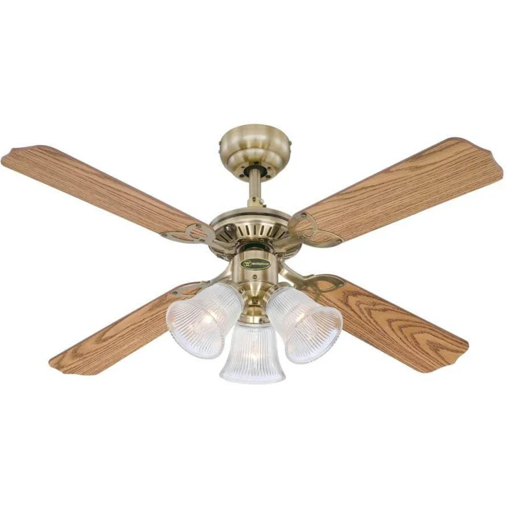 Westinghouse Lighting Princess Trio Deckenventilator Messing antik, 105 cm Durchmesser 7826540 – Bild 1