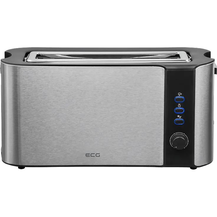 ECG ST 10630 SS Langschlitz-Toaster Edelstahl - schwarz silber