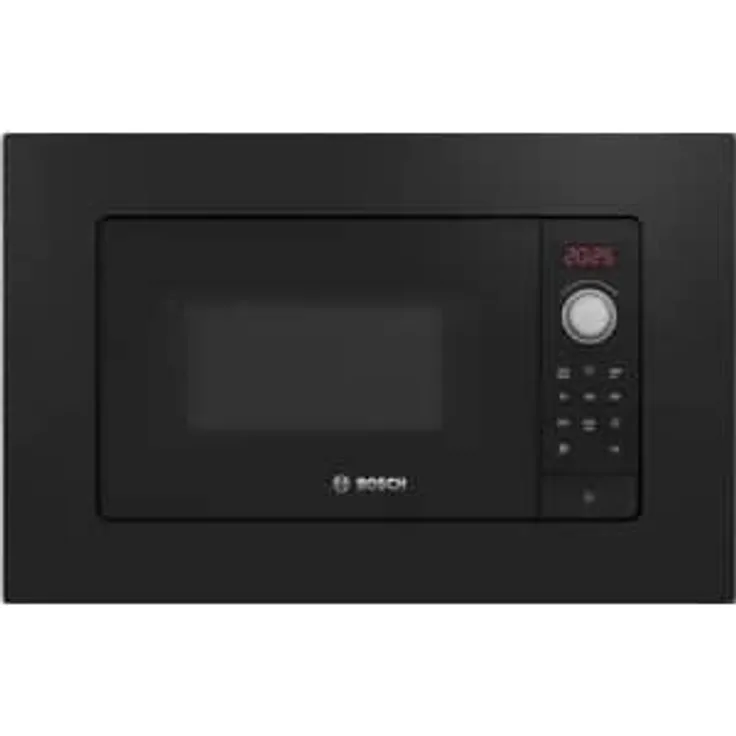 Bosch Serie 2 BFL623MB3 Mikrowelle, Einbaugerät, 20 Liter Garraum, 800 Watt, 60 x 38 cm, schwarz, lackiert, 7 Automatik-Programme