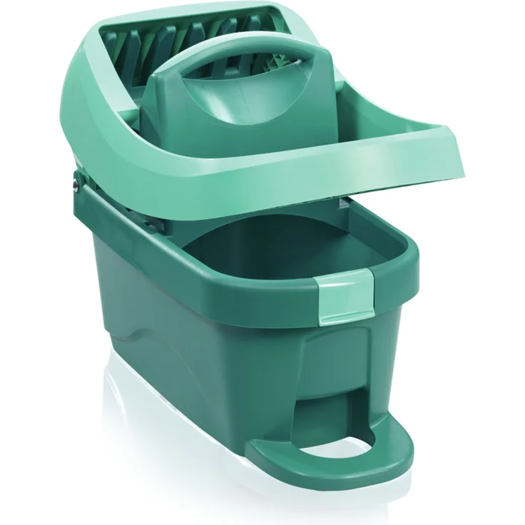 Leifheit Wischtuchpresse Profi XL mit Rollen und Tragegriff, mit Fußbedienung für rückenschonendes Putzen ohne Bücken und saubere Hände, 8 Liter Eimer mit Pressaufsatz, 39 x 29 x 51 cm – Bild 1