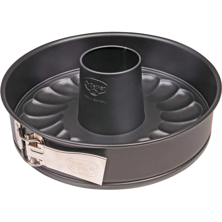 Dr. Oetker Springform mit Flach- und Rohrboden Ø 28 cm, Kuchenform aus Stahl mit Antihaftbeschichtung, Backform aus veredeltem Schwarzblech, Menge: 1 Stück – Bild 3