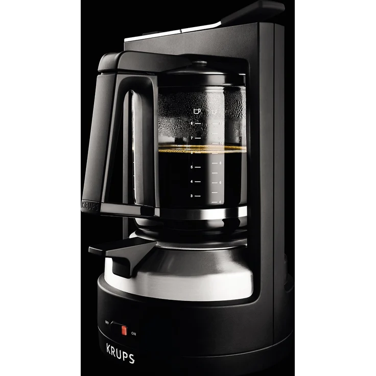 Krups T8.2 KM468910 Filterkaffeemaschine Druckbrühautomat T8, Tropfstopp, Glaskanne, schwarz – Bild 3