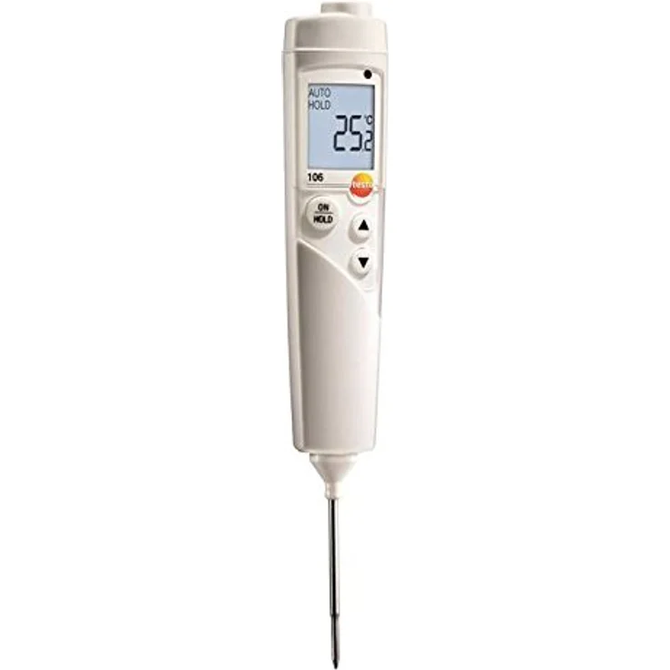 Testo 0563 1063 106 Lebensmittel-Kern-Thermometer, inklusive TopSafe (wasserdichte Schutzhülle, IP67), Befestigungs-Clip, Fühler-Schutzkappe und Batterien – Bild 1