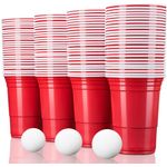 Rote Partybecher Trinkbecher Einwegbecher Plastikbecher Party Beer Pong Cups 100 Stück
