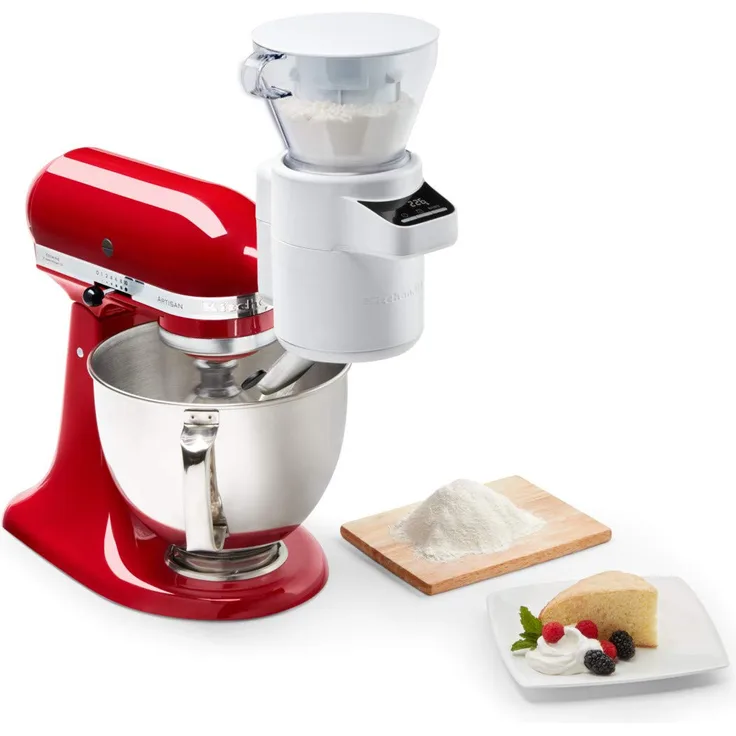 KitchenAid 5KSMSFTA Siebvorsatz mit digitaler Waage, Einfülltrichter, Abnehmbarer Sieb, Einfüllschütte, Kunststoff