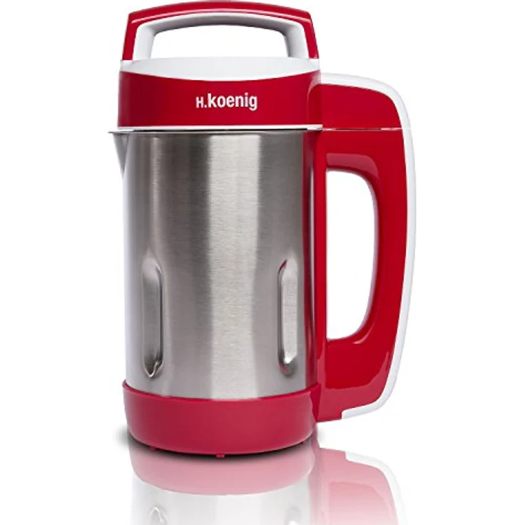 H.Koenig MXC18 Suppenzubereiter - Soup maker - 1,1 L Fassungsvermögen - Isotherm Behälter - 4 Programme - Temperatur bis 100°C - - 850 W - rot