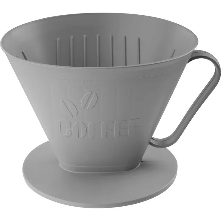 FACKELMANN Filterbehälter Nr. 4, Filterhalter für frischen Kaffee, Kaffeefilter für bis zu 4 Tassen, hochwertiger Handfilter (Farbe: Lichtgrau)