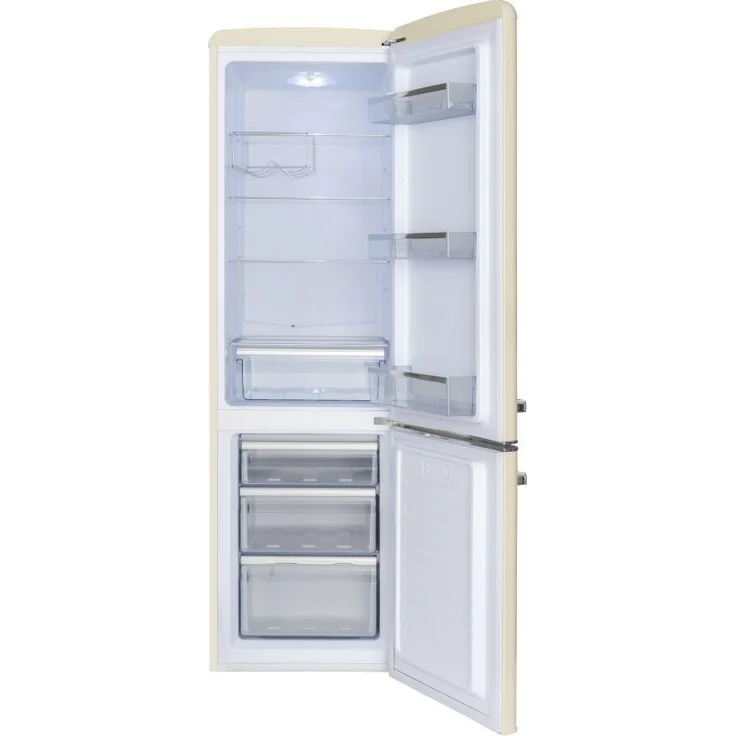 Amica FK2965.3GAA KGCR387100B WID Retro Kühl-Gefrierkombination, freistehend, beige, NoFrost, LED, Breite 55 cm – Bild 1