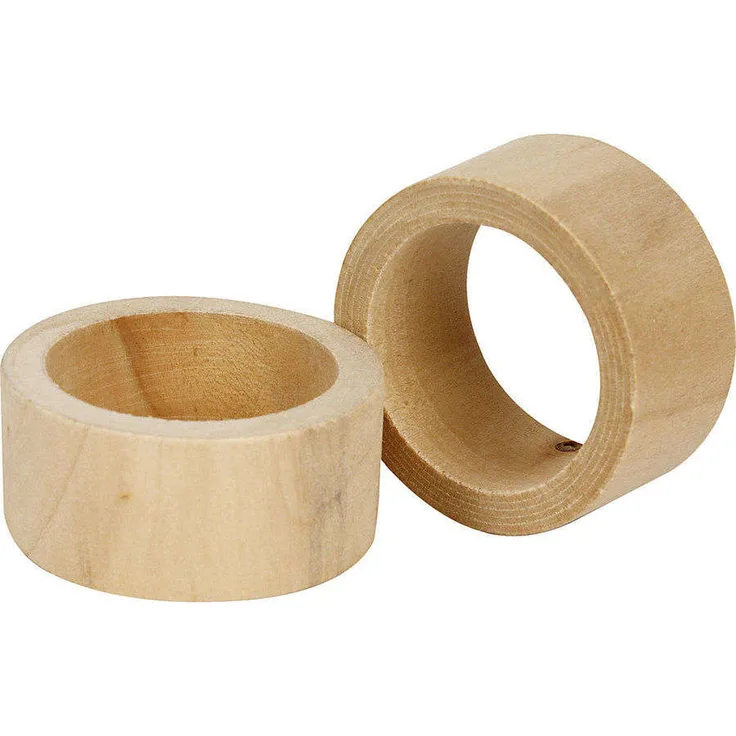 Serviettenringe, D: 35 mm, B 20 mm, Kiefernholz, 6 Stück