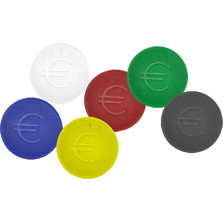 HENDI Pfandmünzen, Stückzahl: 100, Rot, ø25mm, ABS Kunststoff