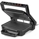 N8WERK Digital-Kontakt-Grill Midnight Edition, 2000W, Touch-Display, mit 6 Grill-Programmen, antihaftbeschichtet, 29,2 x 23 cm Grillfläche, schwarz