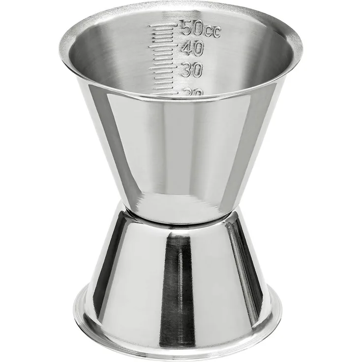 Cocktail 4000948014202 Messbecher-Jigger mit Innenskalierung 10-50ml. -Edelstahl