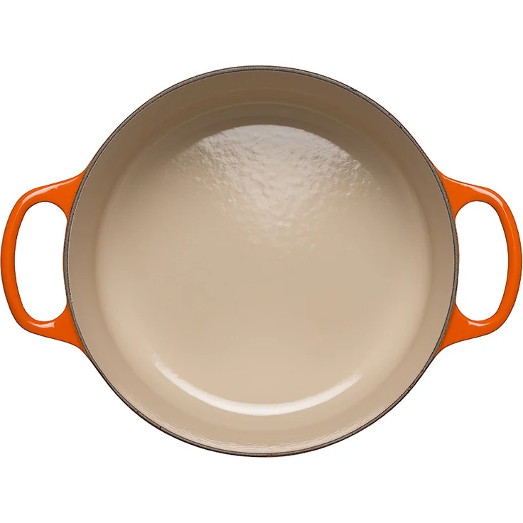 Le Creuset Signature Gusseisen-Bräter mit Deckel, Durchmesser 26 cm, Rund, Für alle Herdarten und Induktion geeignet, Volumen: 5,3 l, Ofenrot – Bild 3