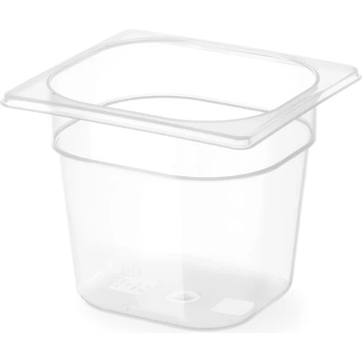 Hendi Gastronormbehälter, Temperaturbeständig von -40° bis 80°C, Skalierung, Geruchs- und geschmackneutral, 3,4L, Polypropylen, GN 1-6, 176x162xH200mm, Transparent