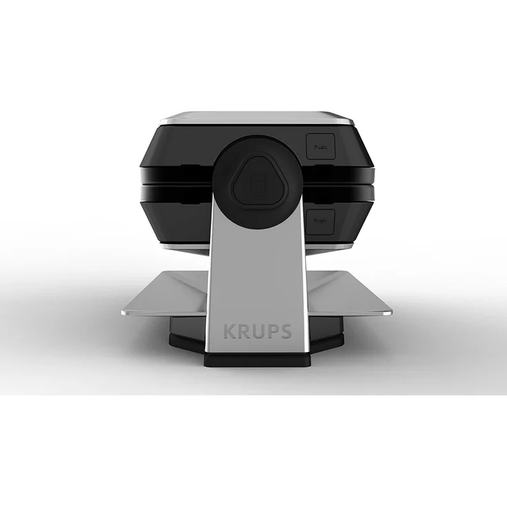 Krups FDD95D professionelles Waffeleisen, Doppelwaffeleisen, 2 belgische Waffeln gleichzeitig, Dreh-Funktion für perfekte Waffel, 7 Bräunungsstufen, spülmaschinengeeignete Platten, 1200W, edelstahl, schwarz – Bild 4