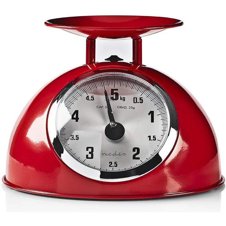 NEDIS - Báscula de Cocina - Analógico - Max. 5 kg - Diseño Retro - Metal - Rojo – Bild 2
