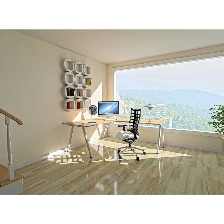 Fakir Twister prestige TVC 14 - Tischventilator, USB-Ventilator, Akku Lüfter, 4 Geschwindigkeitsstufen, LED beleuchtete Soft-Touch-Steuerung, weiß - 5 Watt – Bild 4