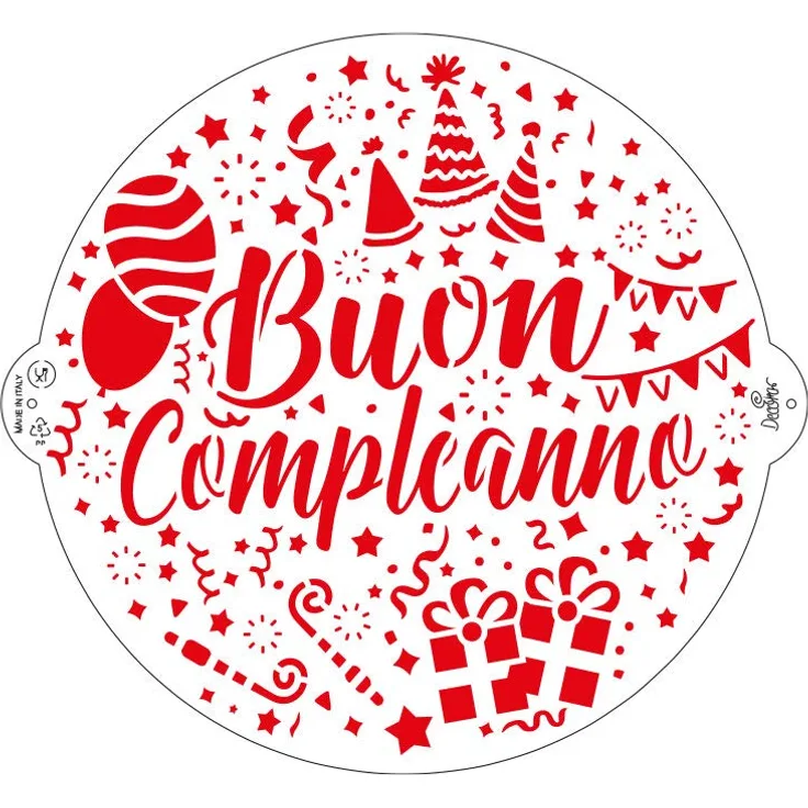 9270930 DECORA SCHABLONE BUON COMPLEANNO Ø 25 CM