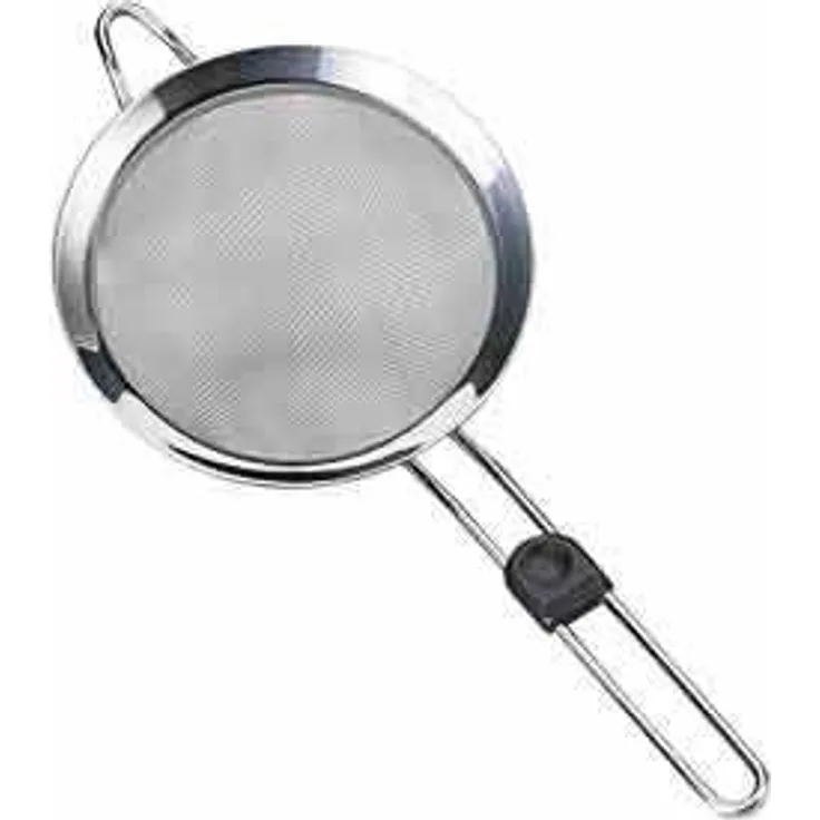 Leifheit Küchensieb Ø 16 cm ProLine-Serie, feinmaschiges Nudelsieb aus hochwertigem Edelstahl, Sieb mit praktischer Aufhängeöse und Griff mit Daumenmulde, Haushaltssieb, silber