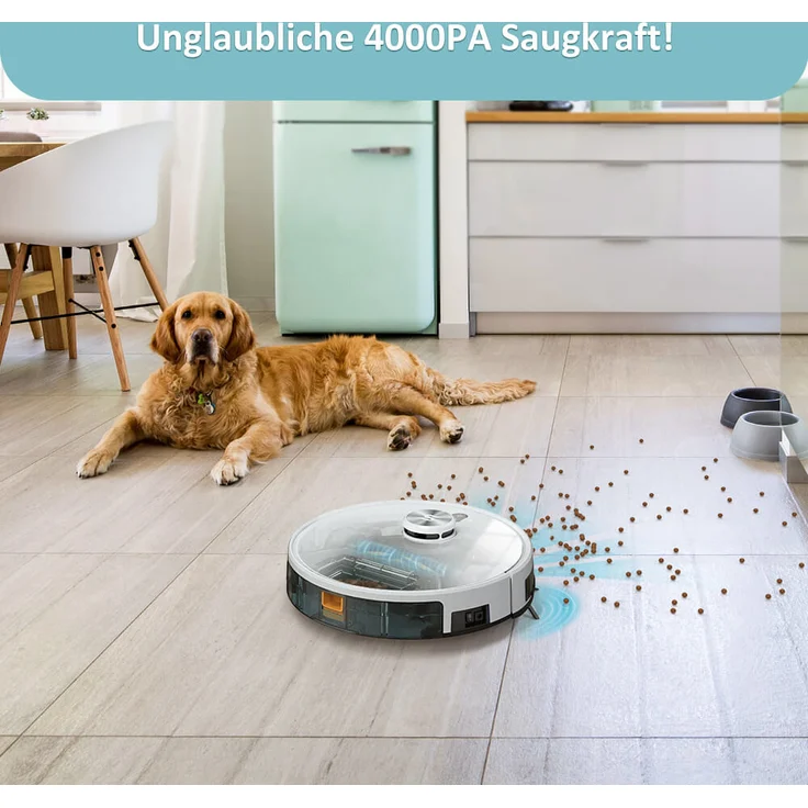 Tesvor S6 Turbo Saugroboter mit Wischfunktion, 150 min Akkuebtrieb, 4.000 Pa Saugleistung, weiß - Preisvergleich – Bild 5