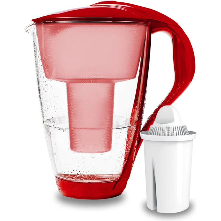 PearlCo Glas-Wasserfilter Paket inkl. 1 classic Filterkartusche rot – Bild 1
