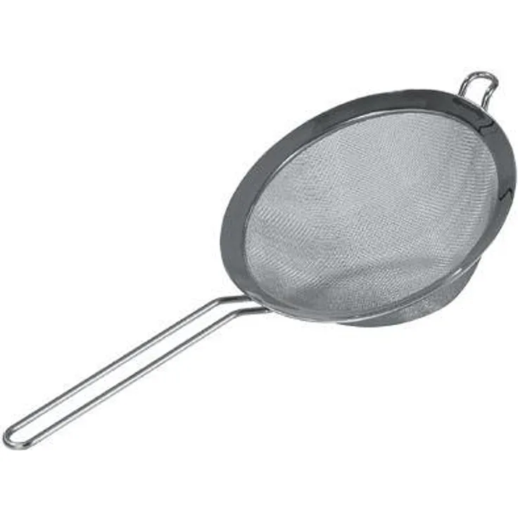 Fackelmann Sieb Ø 19 cm, Küchensieb aus Edelstahl, feinmaschiger Seiher mit Flachrand (Farbe: Silber), Menge: 1 Stück