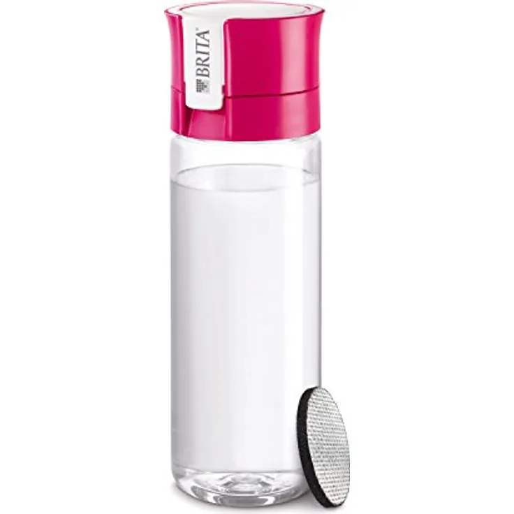 BRITA Wasserfilter-Flasche fill&go Vital pink, Praktische Trinkflasche mit Wasserfilter für unterwegs aus BPA-freiem Kunststoff