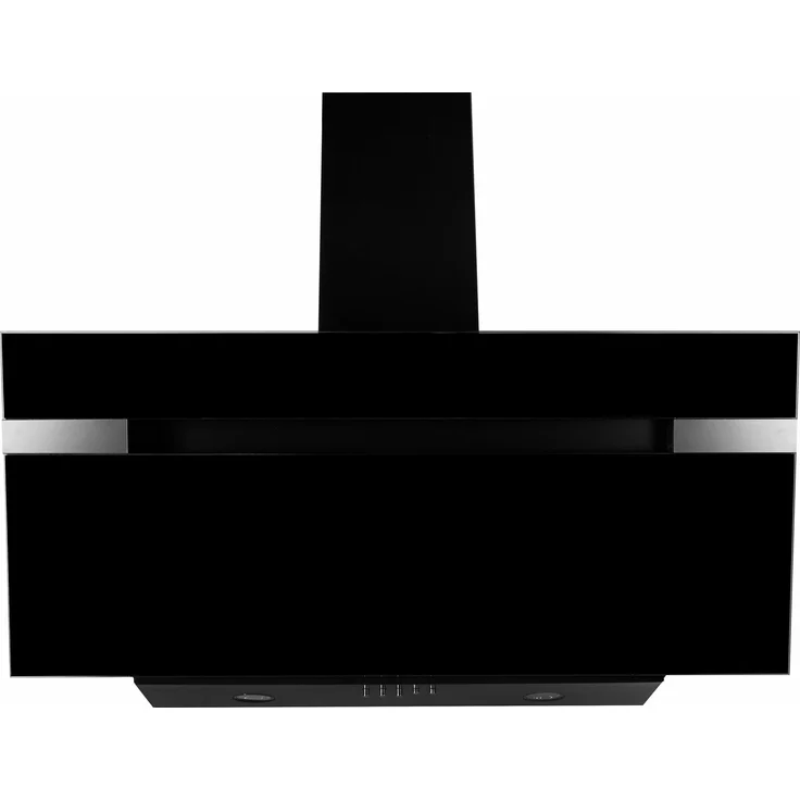 Amica Straight Black KH 17403 S, Motorhaube, Kamin abgewinkelt, Breite: 90 cm, Tiefe: 37.5 cm, Absaugung und Rückführung (mit zusätzlichem Rückführungsset), Schwarzes Glas – Bild 4
