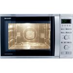 Sharp R-941STW 3-in-1 Mikrowelle mit Grill und Heißluft, Standgerät, 40 Liter Garraum, 1050 Watt, Inverter Technologie, digitale Steuerung, 18 Automatikprogramme, Timer, edelstahl