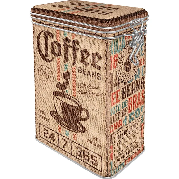 Nostalgic-Art Retro Kaffeedose - Coffee & Chocolate - Coffee Sack, Blech-Dose mit Aromadeckel, Vintage Geschenk-Idee für Kaffee-Liebhaber, 1,3 l
