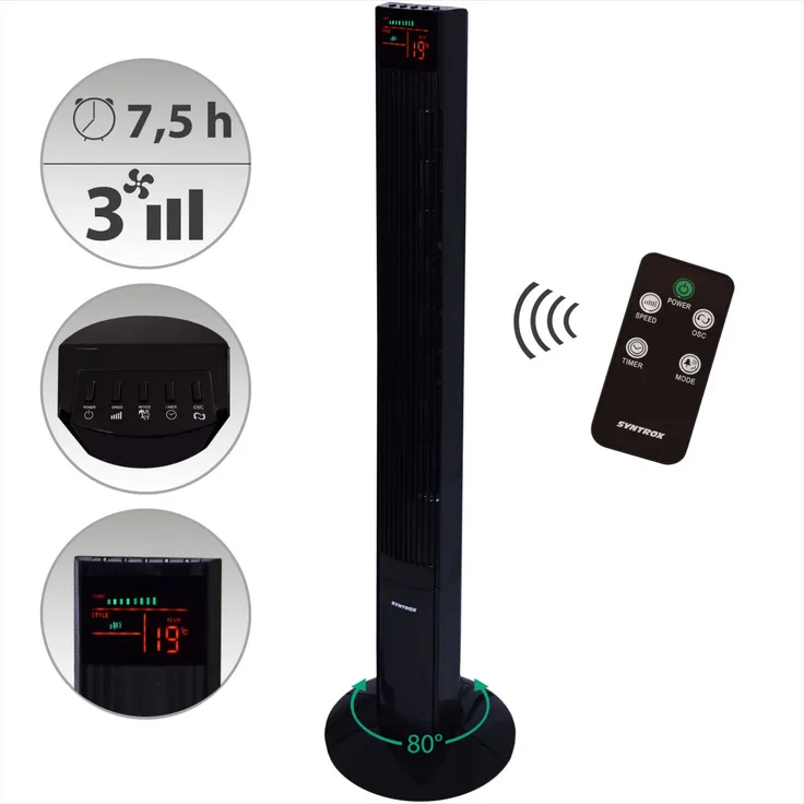 Syntrox Turmventilator Artur mit Fernbedienung