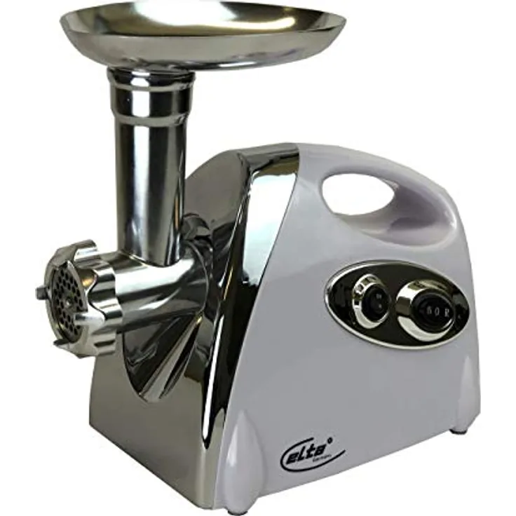 Fleischwolf Küchen Maschine Zerkleinerer Edelstahl Messer 1200 Watt weiß Elta MG-1200.1