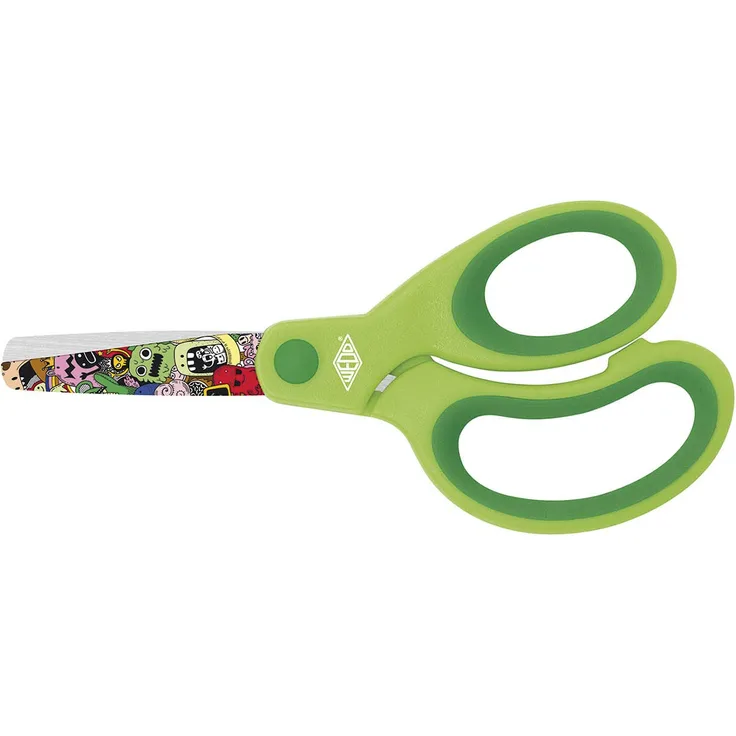 Wedo 7333011 Bastelschere Fantastic, Motiv Monster, 13cm, grün