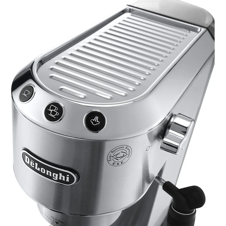 De'Longhi Dedica Style EC 685.M Espresso Siebträgermaschine, Espressomaschine mit Professioneller Milchschaumdüse, nur 15 cm breit, 1 Liter Wassertank, Vollmetallgehäuse, E.S.E Pads geeignet, silber – Bild 3