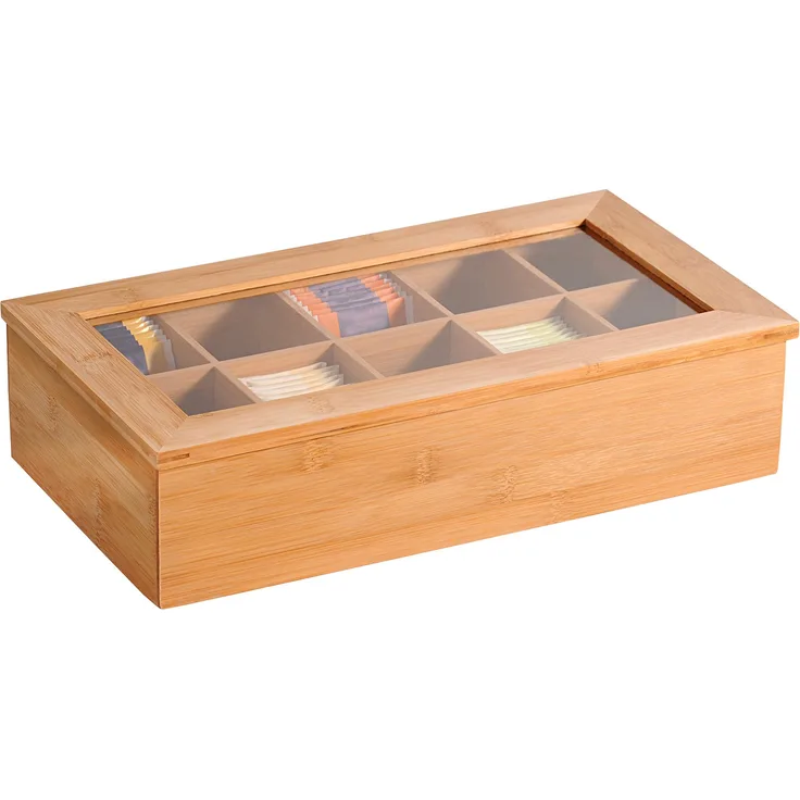 Kesper Tee-Box, Bambus, Braun, 36 x 20 x 9 cm