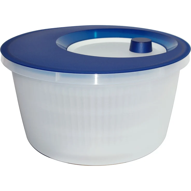 Emsa 505088 Salatschleuder mit Kurbel, 4 Liter, Blau-Weiß, Basic – Bild 1